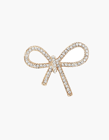 Crystal Bow Brooch